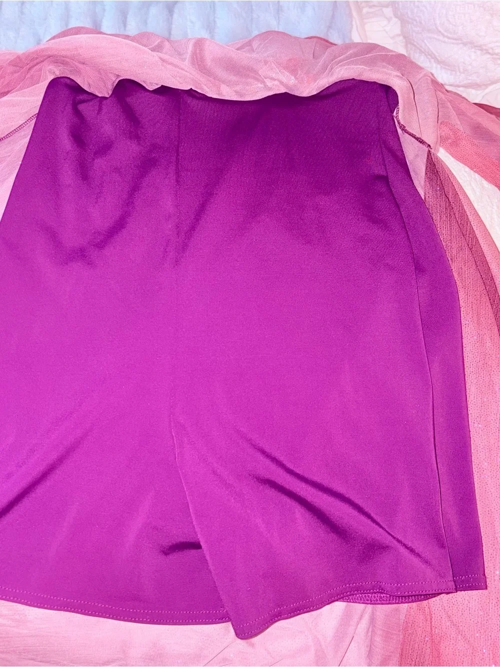 Weissman Plum Ombre Glitter Mesh Lyrical Dance Dress Floral Shoulder Strap XLC